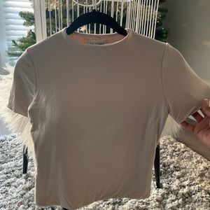 Short Sleeve Ivory Fitted T-Shirt - Re Ona Signature T-Shirt